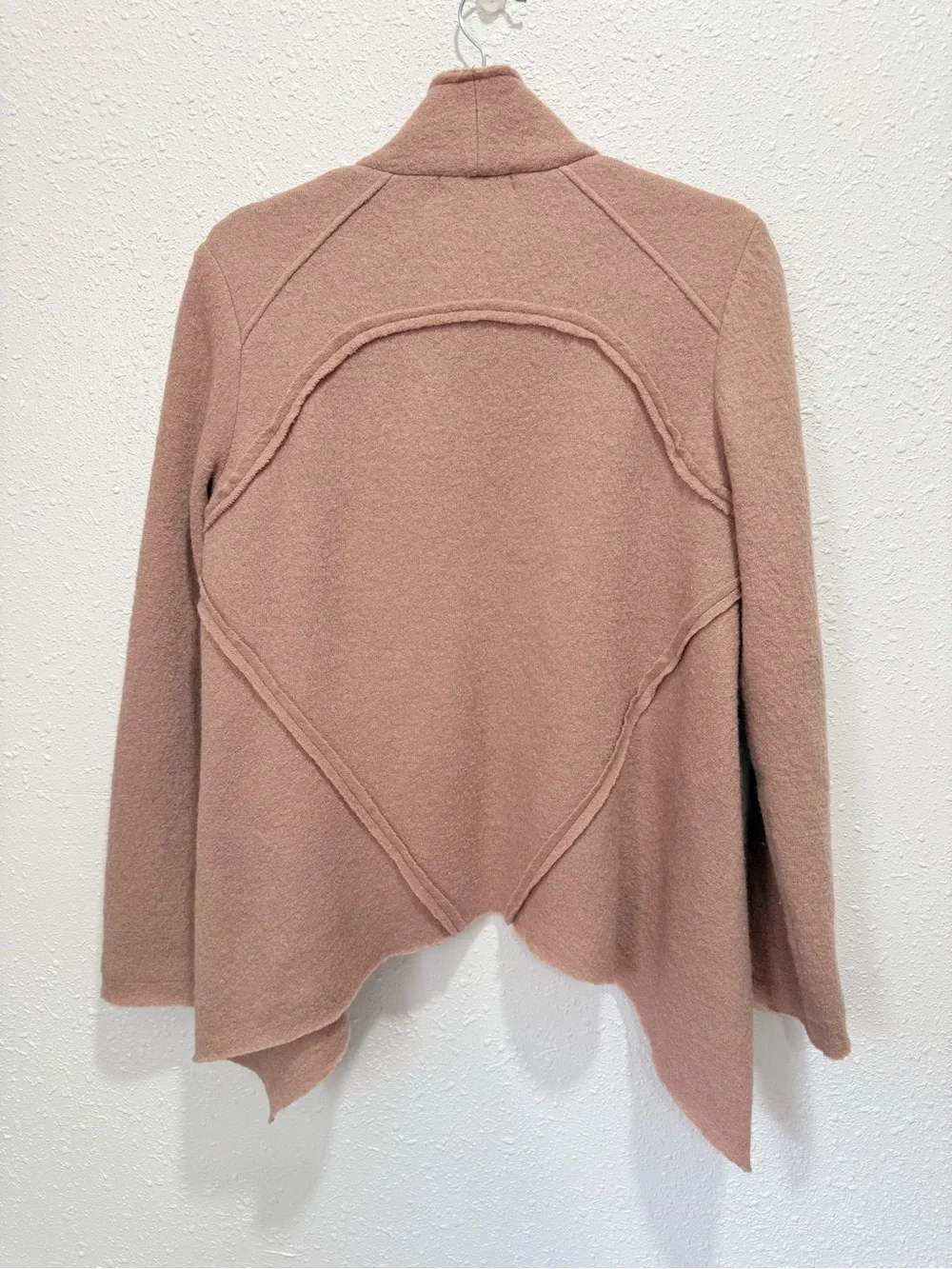 CAbi 100% Valentina wool Dusty Rose Open-Front Cardigan M